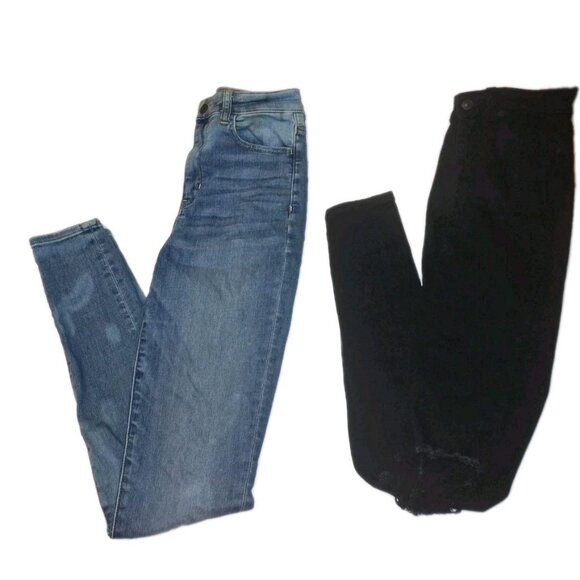 American Eagle Womens Ne(x)t Level Blue Black Size 4 Long Jeggings 26x32 Custom - Picture 1 of 9